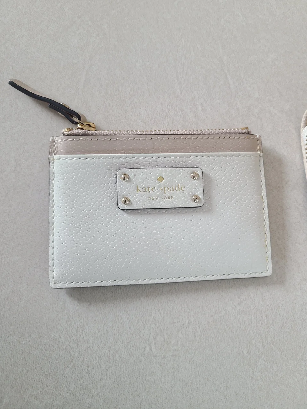 NEW kate spade Beige Pebbled Leather Satchel with Matching Pouch and Cardholder